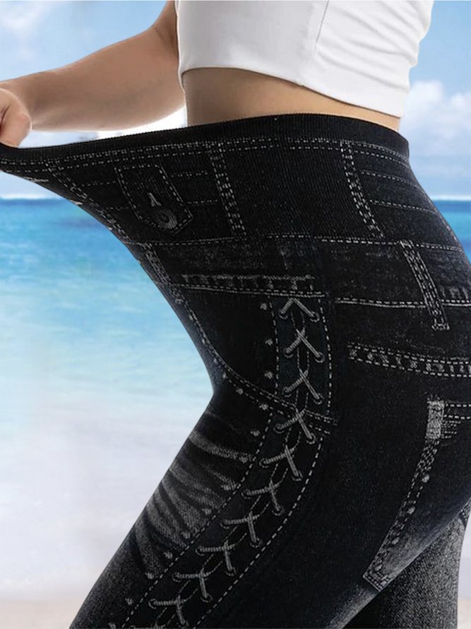 Pantalons De Yoga Décontracté Plain Printemps Spandex Naturel Quotidien Serré Long Legging pour Femmes