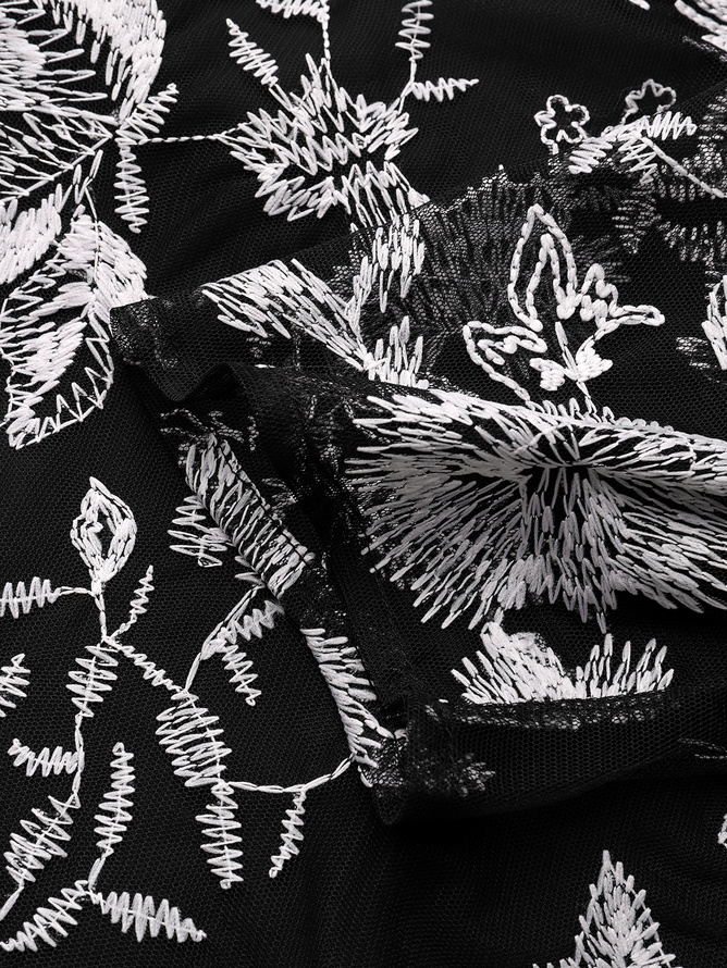 Robe Femme Floral  Urbain Polyester à Haut e élasticité Fête Ample Col Rond T-Robe Chemise