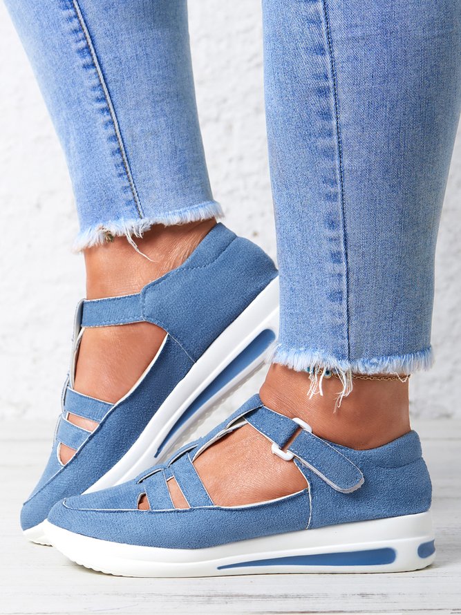 Marche à pied Chaussures Décontracté Plain Toutes Les Saisons Sportif & De Plein Air à Talon Plat Bout Rond Standard Faux Suède Sandales de sport pour Femmes