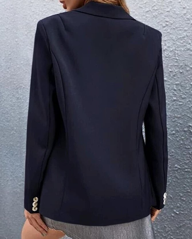 Blazers Femmes Décontracté Plain Printemps / Automne Polyester Aucune élasticité Coupe Régulière Manches Longues Col Châle CE