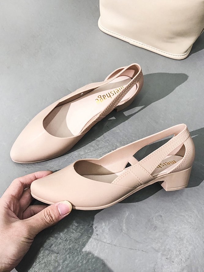 Mocassins Décontracté Plain Toutes Les Saisons Portable Vacances Évidé à Bout Pointu Chaussures à Tige Basse PVC pour Femmes