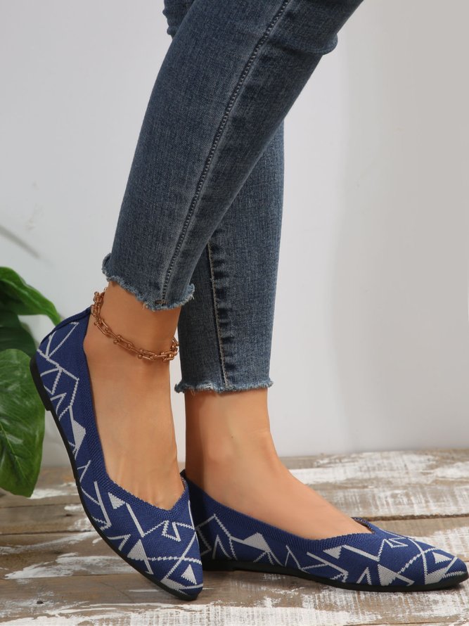 Chaussures à Tige Basse Motif Léopard Décontracté Toutes Les Saisons à Talon Plat Bout Fermé Tissu de Maille Tissu Caoutchouc Chaussures à Tige Basse pour Femmes