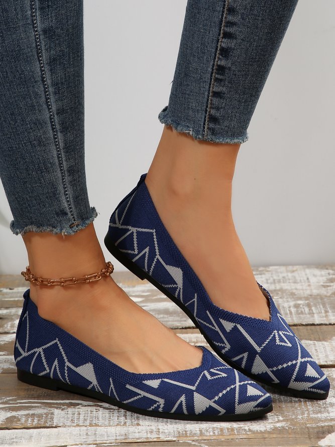 Chaussures à Tige Basse Motif Léopard Décontracté Toutes Les Saisons à Talon Plat Bout Fermé Tissu de Maille Tissu Caoutchouc Chaussures à Tige Basse pour Femmes