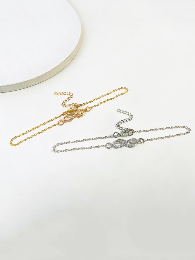 Chaînes de Cheville Plain Toutes Les Saisons Fête Quotidien Avec Faux Diamant Bracelet de Cheville pour Femme