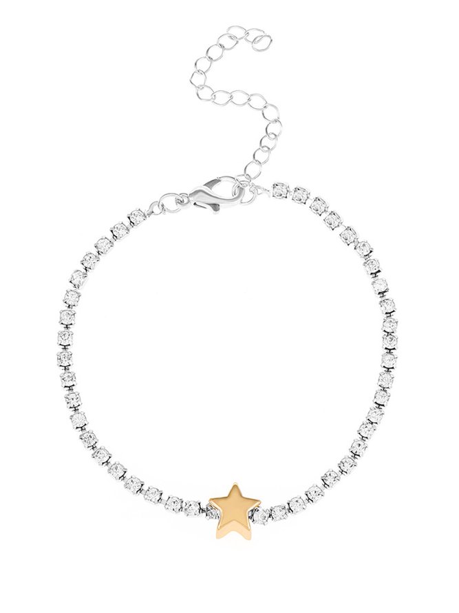 Bracelets Toutes Les Saisons Motif d'Étoile Fête Fête chaîne en métal Bracelets pour Femmes