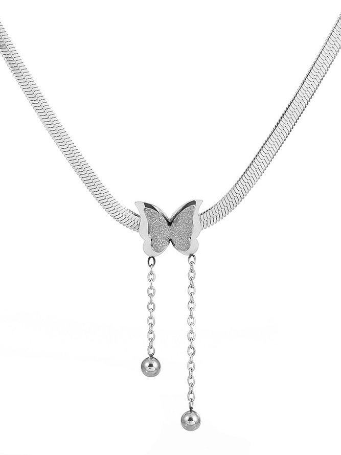 Collier Toutes Les Saisons Papillon Fête Quotidien Métal Pendentif Collier pour Femmes