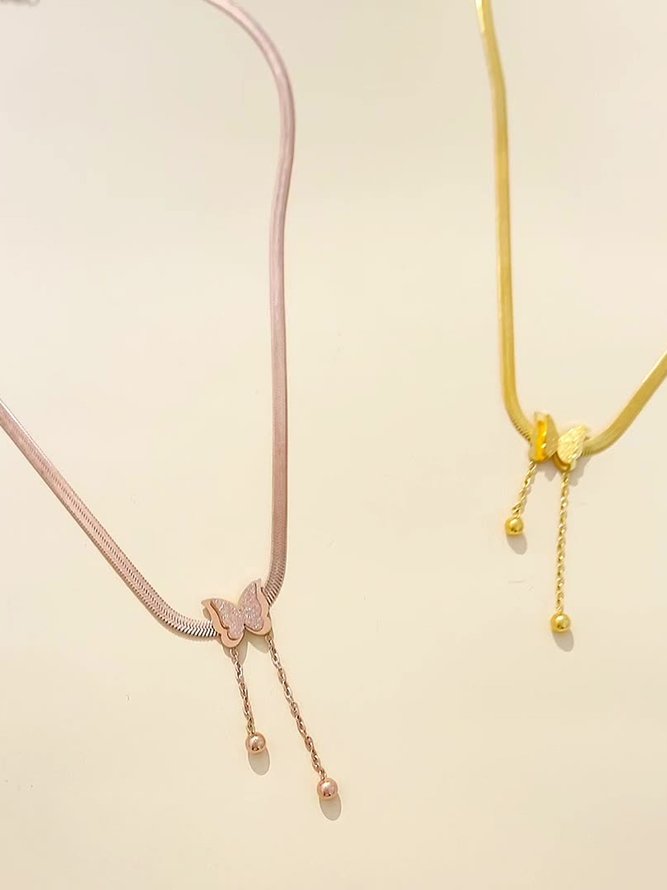 Collier Toutes Les Saisons Papillon Fête Quotidien Métal Pendentif Collier pour Femmes