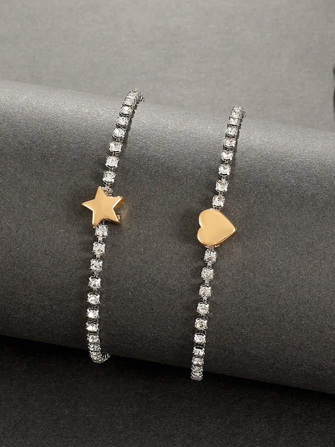 Bracelets Toutes Les Saisons Motif d'Étoile Fête Fête chaîne en métal Bracelets pour Femmes