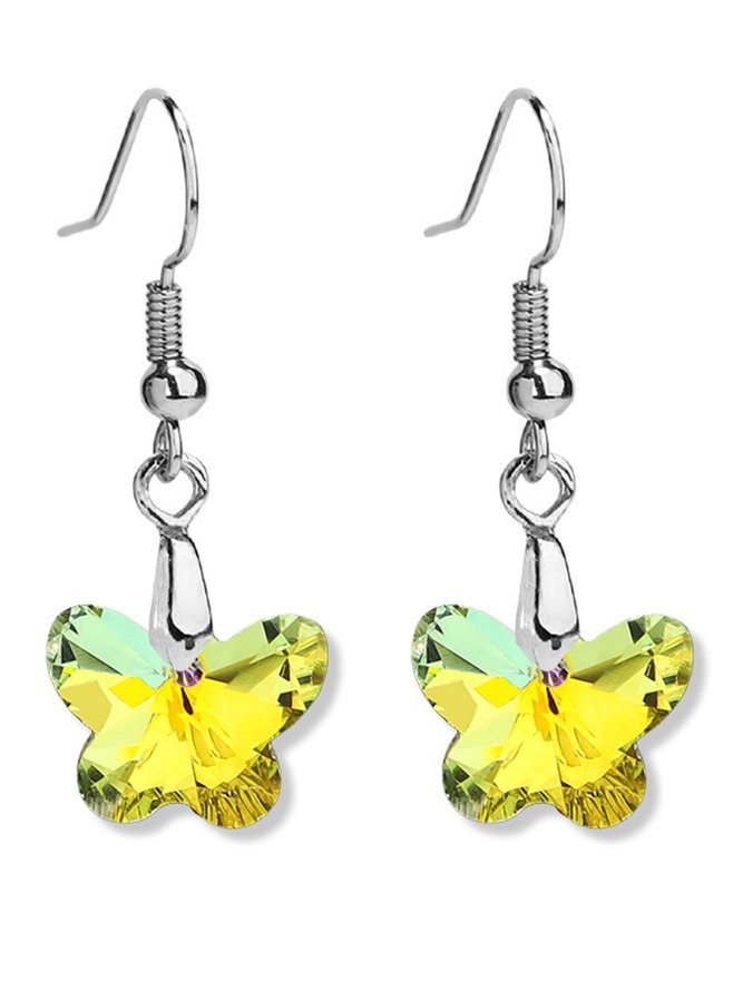 Boucles d'oreilles Femme Toutes Les Saisons Papillon Fête Fête Cristal Pendre