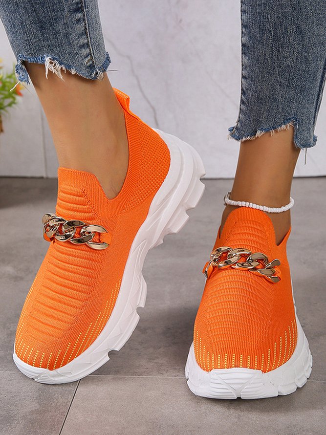 Tricoté à La Mouche Baskets Femme Plain Sportif Toutes Les Saisons Chaîne Portable Sportif & De Plein Air Tissu Chaussures tissées à la mouche EVA