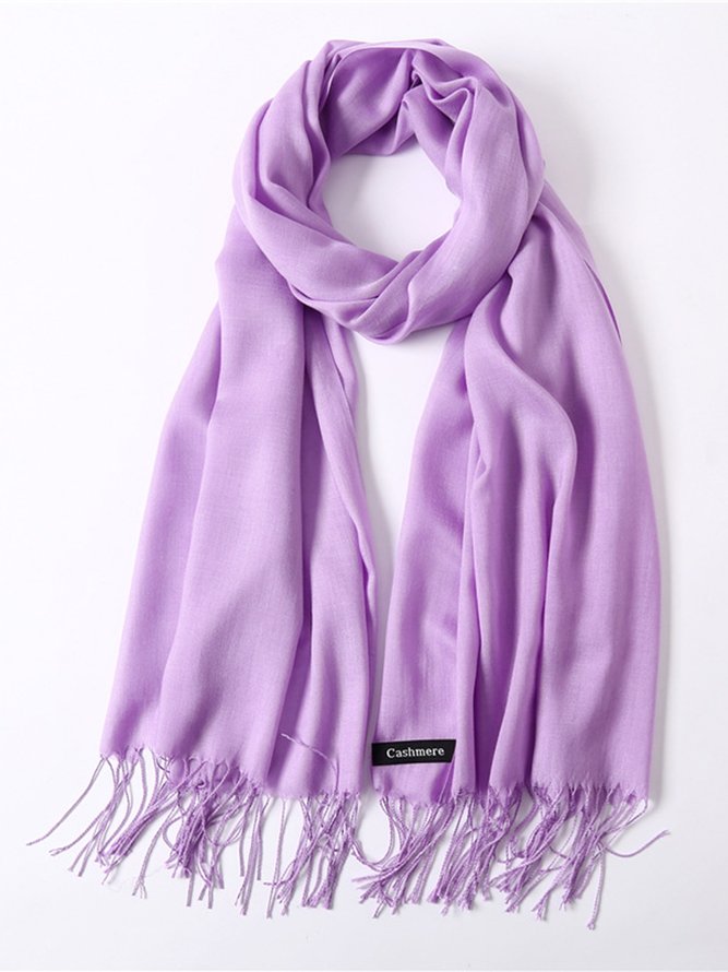 Écharpe Décontracté Plain Toutes Les Saisons Polyester Quotidien Frange chaleur Écharpe Régulier pour Femmes