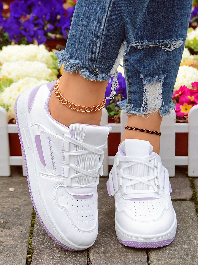 Chaussures de skate Femmes Décontracté Plain Toutes Les Saisons Quotidien Bout Rond PU Caoutchouc Standard Chaussures de skate
