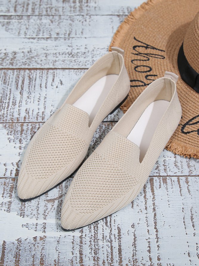 Profond bouche Unique Chaussures Décontracté Plain Toutes Les Saisons Antidérapant Quotidien à Talon Plat à Bout Pointu Tissu de Maille Chaussures à bouche profonde pour Femmes