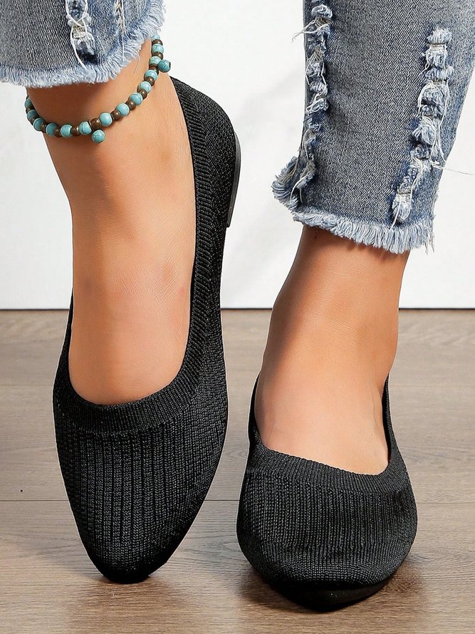 Chaussures à Tige Basse Rayé Toutes Les Saisons Simple Respirable Bout Fermé Tissu Caoutchouc à Enfiler Profit pour Femmes