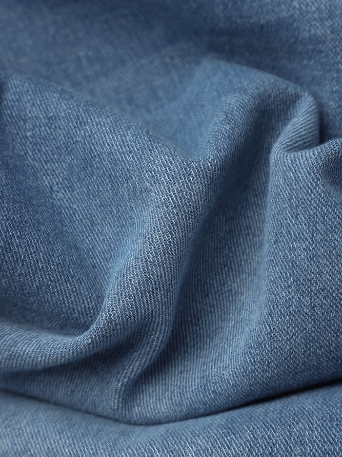 Jeans Décontracté Uni Coton Poids moyen Pas d'élasticité Taille mi-Haut e Longue H-Line