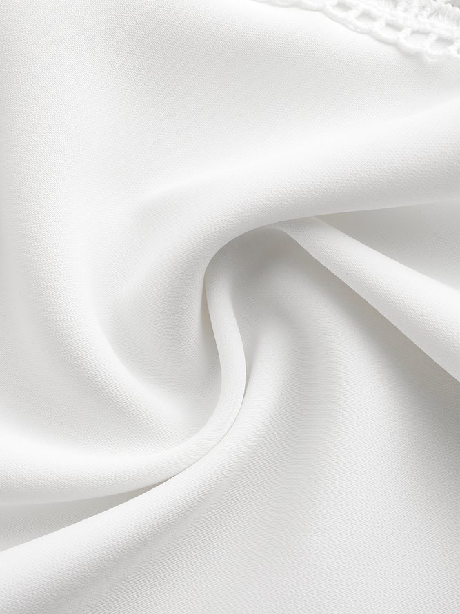 Blouse Vacances Solide Printemps Polyester Poids moyen Micro-élasticité Trois quarts Régulier H-Line pour Femme