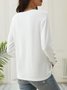 T-shirts Décontracté Plain Printemps / Automne Col Rond Léger Manches Longues Ample Régulier Droit pour Femmes