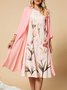 Ensembles deux pièces Décontracté Floral Printemps Léger Maxi Fibre de polyester Trois quarts Coupe H-Line pour femme