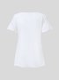 T-shirts Décontracté Plain Été Col V Ample Manches Courtes Régulier Droit Régulier pour Femmes