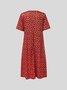 Robes Décontracté Été Coeur/cordé Polyester Froncé Naturel Ample Robe t-shirt Élasticité moyenne pour Femmes