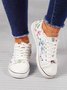 Sneakers Sports Floral Toutes Saisons Toile Antidérapante Tissu EVA Lace Up Canvas pour Femme