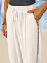 Pantalons Femmes Décontracté Plain Toutes Les Saisons Coton Naturel Ample Pantalon navet Droit Régulier