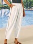 Pantalons Femmes Décontracté Plain Toutes Les Saisons Coton Naturel Ample Pantalon navet Droit Régulier