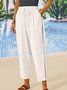 Pantalons Femmes Décontracté Plain Toutes Les Saisons Coton Naturel Ample Pantalon navet Droit Régulier