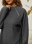 Sweat-shirts Femmes Décontracté Plain Hiver Zip Zip Quotidien Ample Coton-Mélange H-ligne
