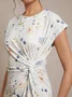 Robes Décontracté Été Floral Motif Polyester Micro-élasticité Ample Manches Courtes Trapèze Non pour Femmes