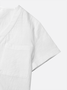 Chemises Décontracté Plain Été Col V Ample Régulier Droit Régulier Mélange de lin pour Femmes