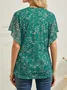 Chemises Décontracté Floral Été Polyester Aucune élasticité Quotidien Ample Régulier Régulier pour Femmes