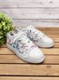 Sneakers Sports Floral Toutes Saisons Toile Antidérapante Tissu EVA Lace Up Canvas pour Femme