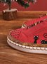 Appartements Femme Casual  Chat Split Joint  Talon Plat Tissu Slip On EVA
