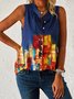 T-shirt Femme Décontracté Printemps Bloc de Couleur Léger Plage Fibre de Polyester Lâche Régulier H-Line