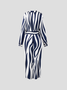 Robes Géométrique Automne Urbain Naturel Non Élasticité Manches Longues Ligne X Régulier Régulier Taille pour Femmes