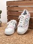 Sneakers Sports Floral Toutes Saisons Toile Antidérapante Tissu EVA Lace Up Canvas pour Femme