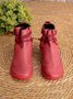 Bottes Vintage Plain All Season PU Leather Women Pu Lace Up Classic Boots