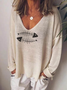 T-shirt Femme Décontracté Animal Automne Léger Jersey Grande Taille Manches Longues Lâche Régulier