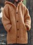 Autre Manteau Décontracté Hiver Solide Boutonné Poids moyen Micro-élasticité Grande taille Laine/Tricot Mi-long pour Femme