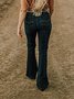 Jeans Femme Casual All Season Casual Loose Bell-Bottompants Mid-waist pants Denim Long