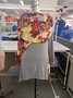 Robes Rayé Vintage Hiver Micro-élasticité Quotidien Grande Taille Manches Longues Col Ras du Cou Mélange de Coton pour Femme