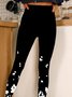 Leggings Femmes Casual Floral Winter Mid-weight High Elasticity Jersey Mid Waist Loose Legging