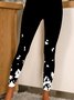Leggings Femmes Casual Floral Winter Mid-weight High Elasticity Jersey Mid Waist Loose Legging