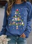 Sweat-shirts Basique Imprimé de Lettre Automne Poids Moyen Micro-élasticité Manches Longues Adapté Col Rond Régulier pour Femmes