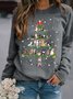 Sweat-shirts Basique Imprimé de Lettre Automne Poids Moyen Micro-élasticité Manches Longues Adapté Col Rond Régulier pour Femmes