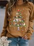 Sweat-shirts Basique Imprimé de Lettre Automne Poids Moyen Micro-élasticité Manches Longues Adapté Col Rond Régulier pour Femmes