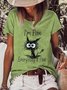 T-shirt Décontracté Lettre Printemps Léger Quotidien Jersey Manches courtes Ample Régulier pour Femme
