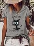 T-shirt Décontracté Lettre Printemps Léger Quotidien Jersey Manches courtes Ample Régulier pour Femme