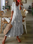 Robes Floral Été Décontracté Polyester Naturel Maxi Standard Manches Courtes Droit pour Femmes
